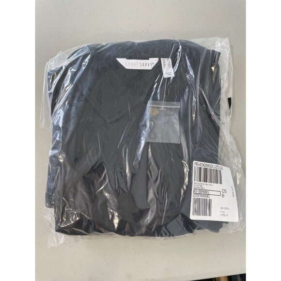 Sport Savvy Petite French Terry Zip Front Dress Size Medium Short Sleeve Black - Picture 3 of 7